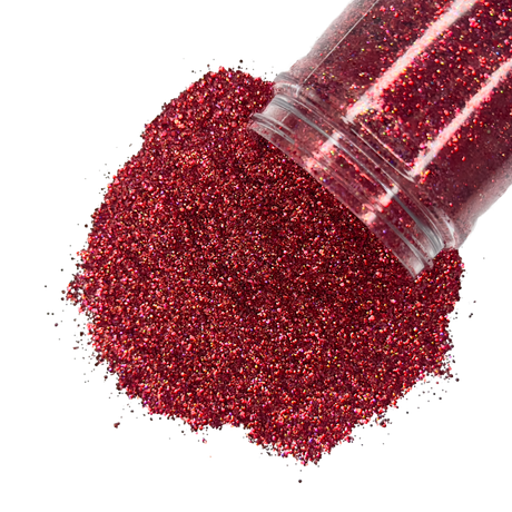 cherry red custom glitter mix for art, nails, body and more - PDB Creative Studio