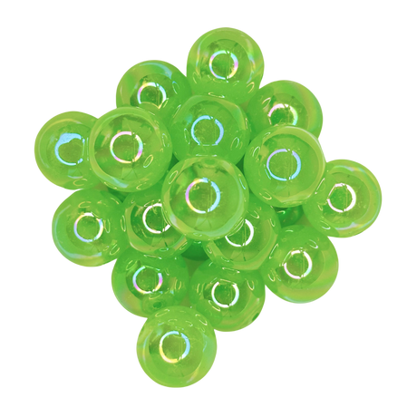 LIME GREEN AB 20MM BUBBLEGUM BEAD -TRANSLUCENT GREEN AB COATED ACRYLIC BEAD for bracelets, jewelry making, crafts, and more - PDB Creative Studio