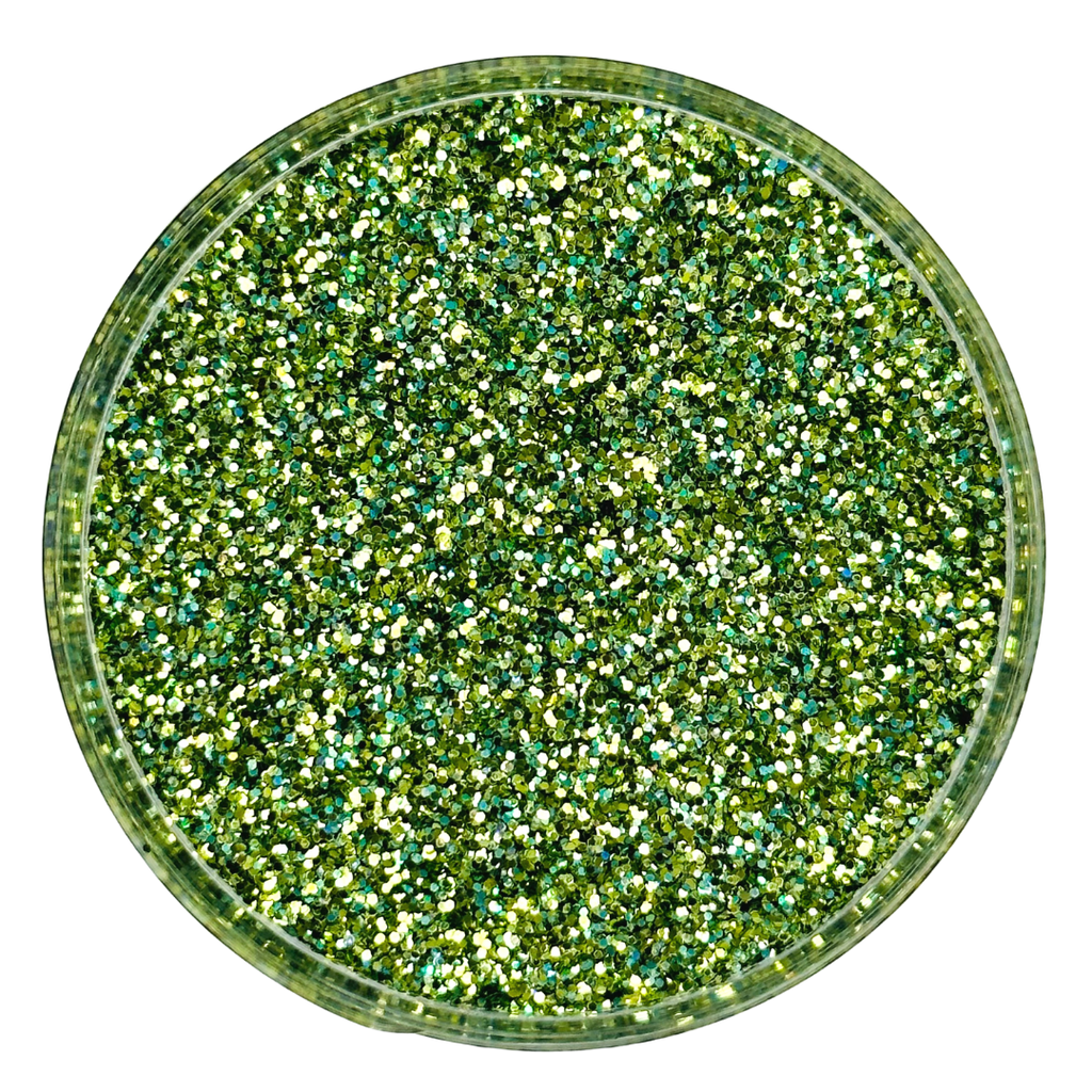green custom fine glitter mix for art, body, nails and more - PDB Creative studio