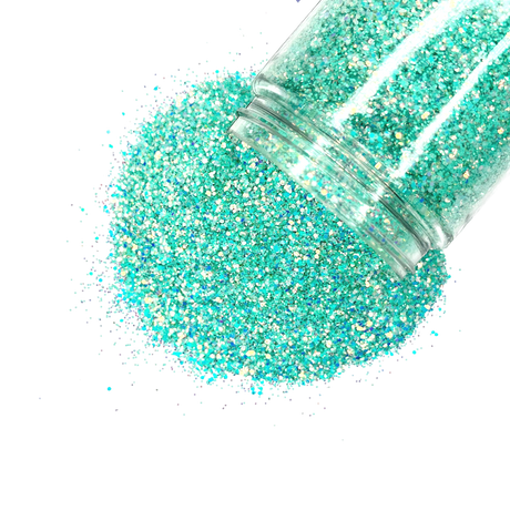 Mint green with gold hints custom multi-size glitter mix for art, body, nails and more - PDB Creative Studio