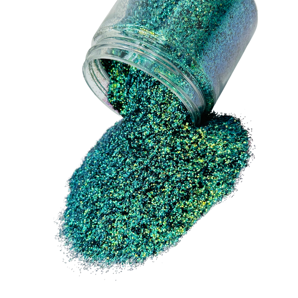 green multi-size glitter mix for art, body, nails and more - PDB Creative Studio