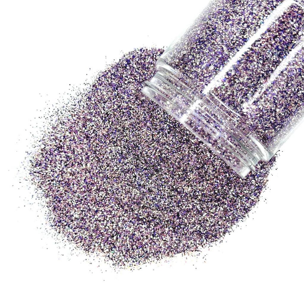 purple silver custom glitter mix for art, body, nails and more - PDB Creative Studio