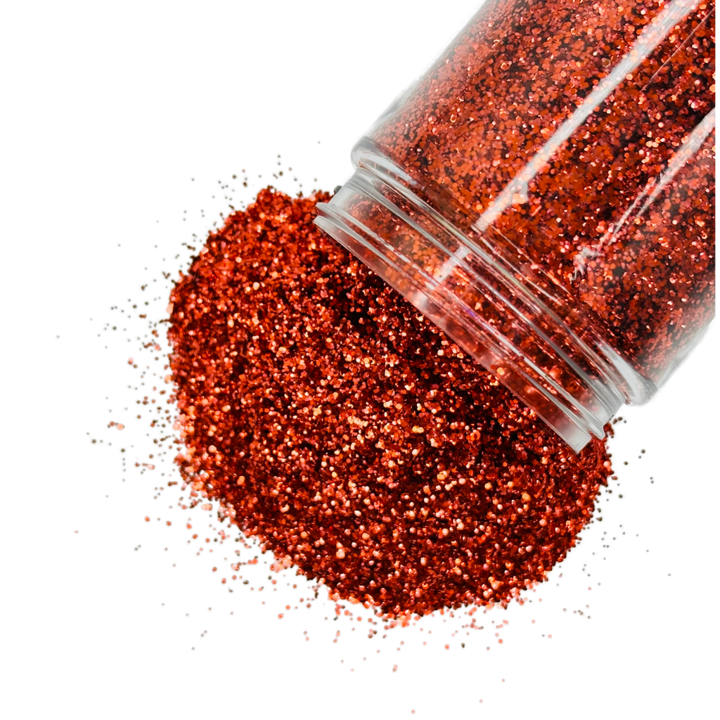 Orange red custom glitter mix for nails, art, body and more - PDB CreativeStudio