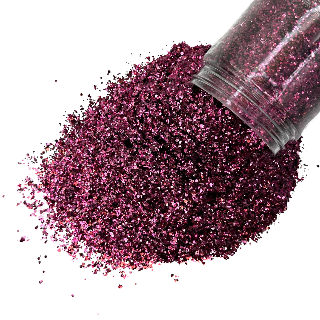 maroon burgundy custom poly multi-size glitter mix for art, body, nails and more - PDB Creative Studio