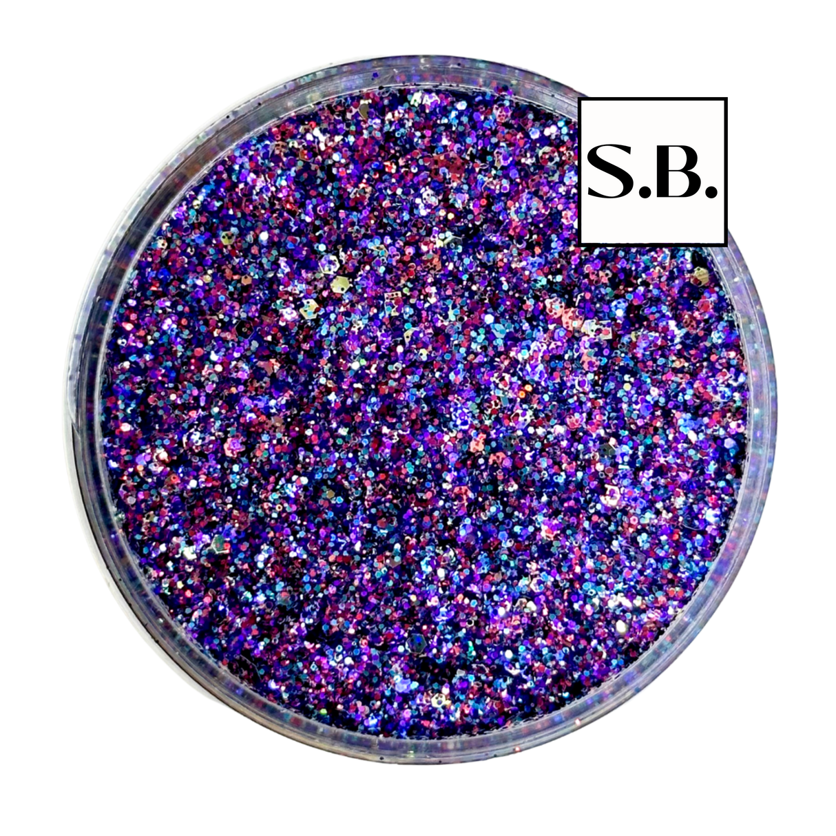 Multi-Color purple multi-size custom glitter mix for art, body, nails and more - PDB Creative Studio