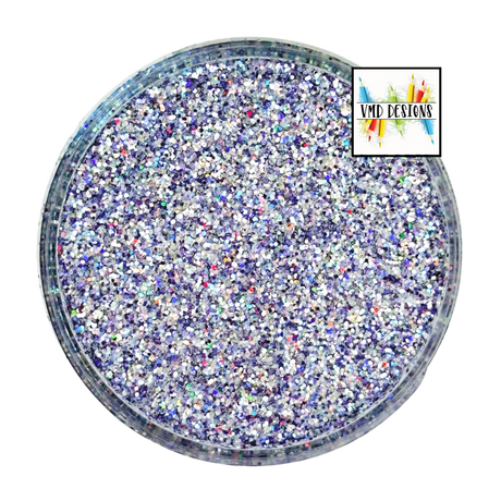 Silver holo and purple custom chunky glitter mix / PDB Creative Studio for art, nails and projects