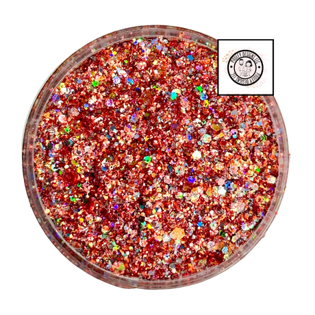 Orange pink custom chunky glitter mix / PDB Creative Studio