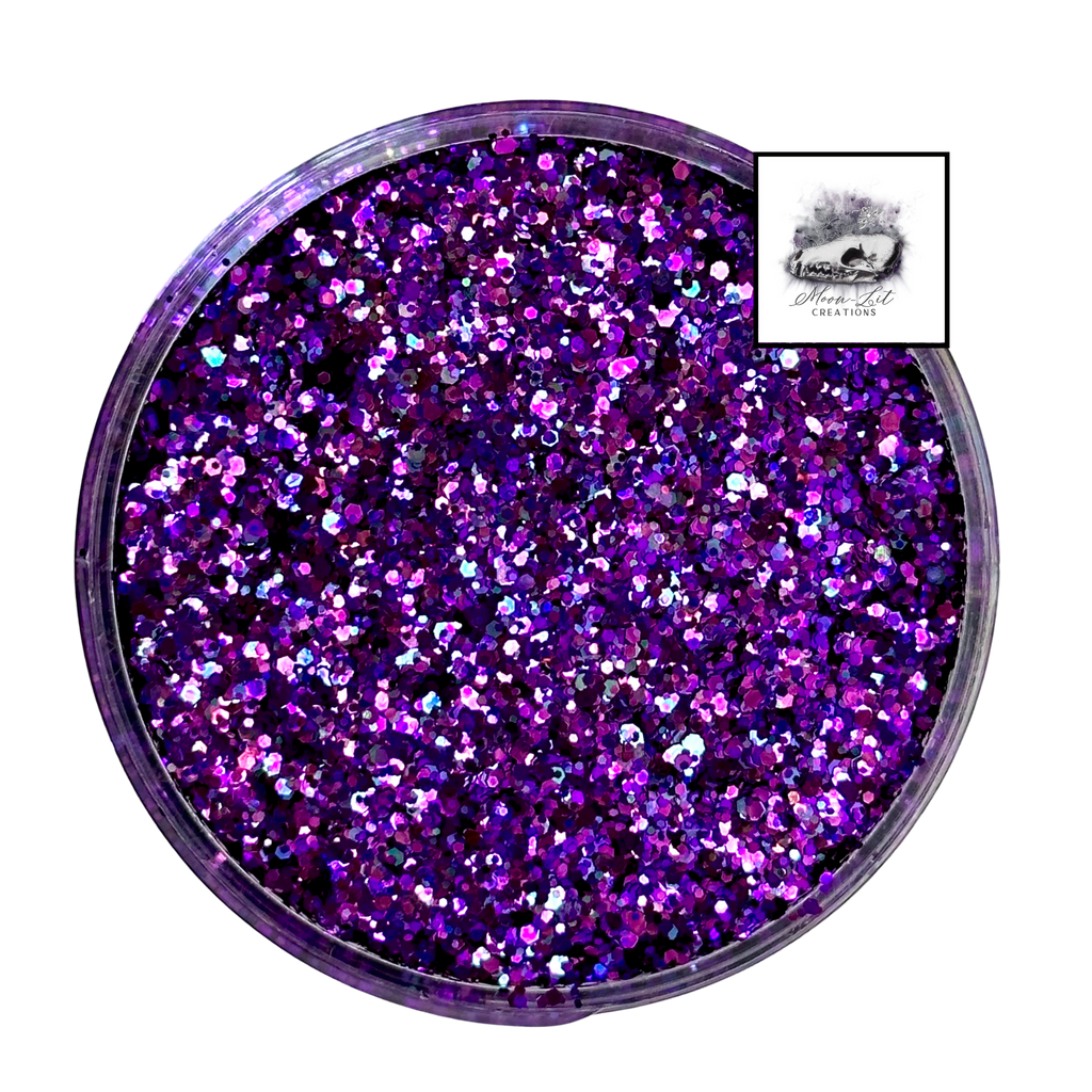 Purple opal multi size custom glitter mix for art, body, nails and more - PDB Creative Studio