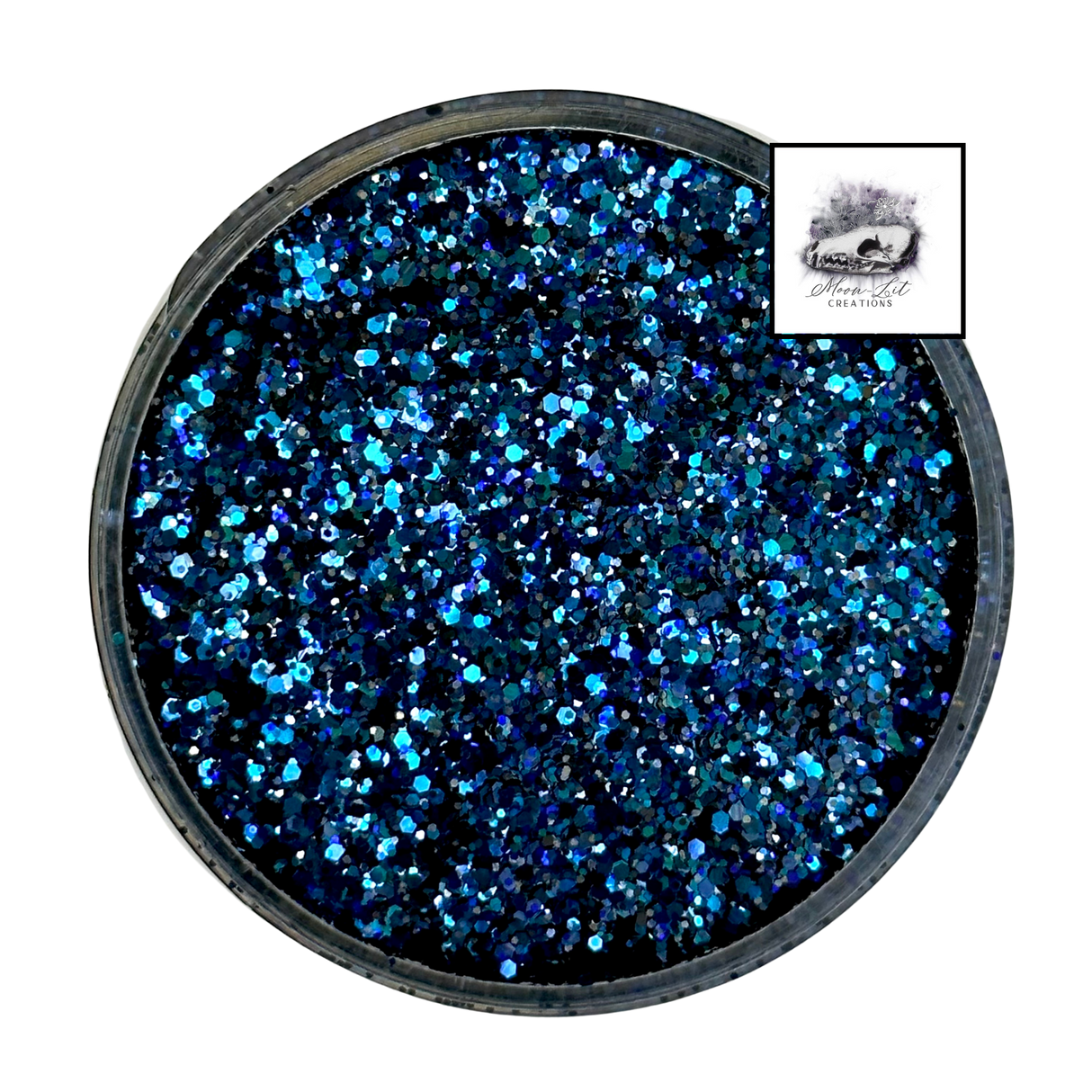 multi shades of blue custom glitter mix for art, body, nails and more - PDB Creative Studio