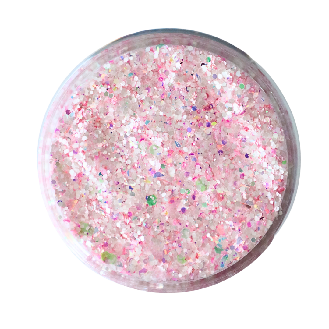 pink custom chunky glitter mix / PDB Creative Studio for art, nails and projects