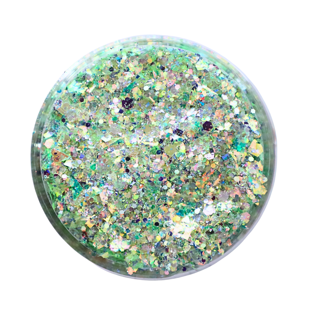 Pale green custom chunky glitter mix / PDB Creative Studio for art, nails and projects