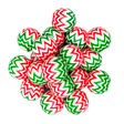 CHRISTMAS CHEVRON 20MM BUBBLEGUM BEAD - RED AND GREEN CHRISTMAS PRINTED WHITE ACRYLIC BEAD for bracelets, jewelry making, crafts, and more - PDB Creative Studio