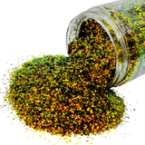 chameleon gold and green polyester glitter mix for art, body, nails and more - PDB Creative Studio