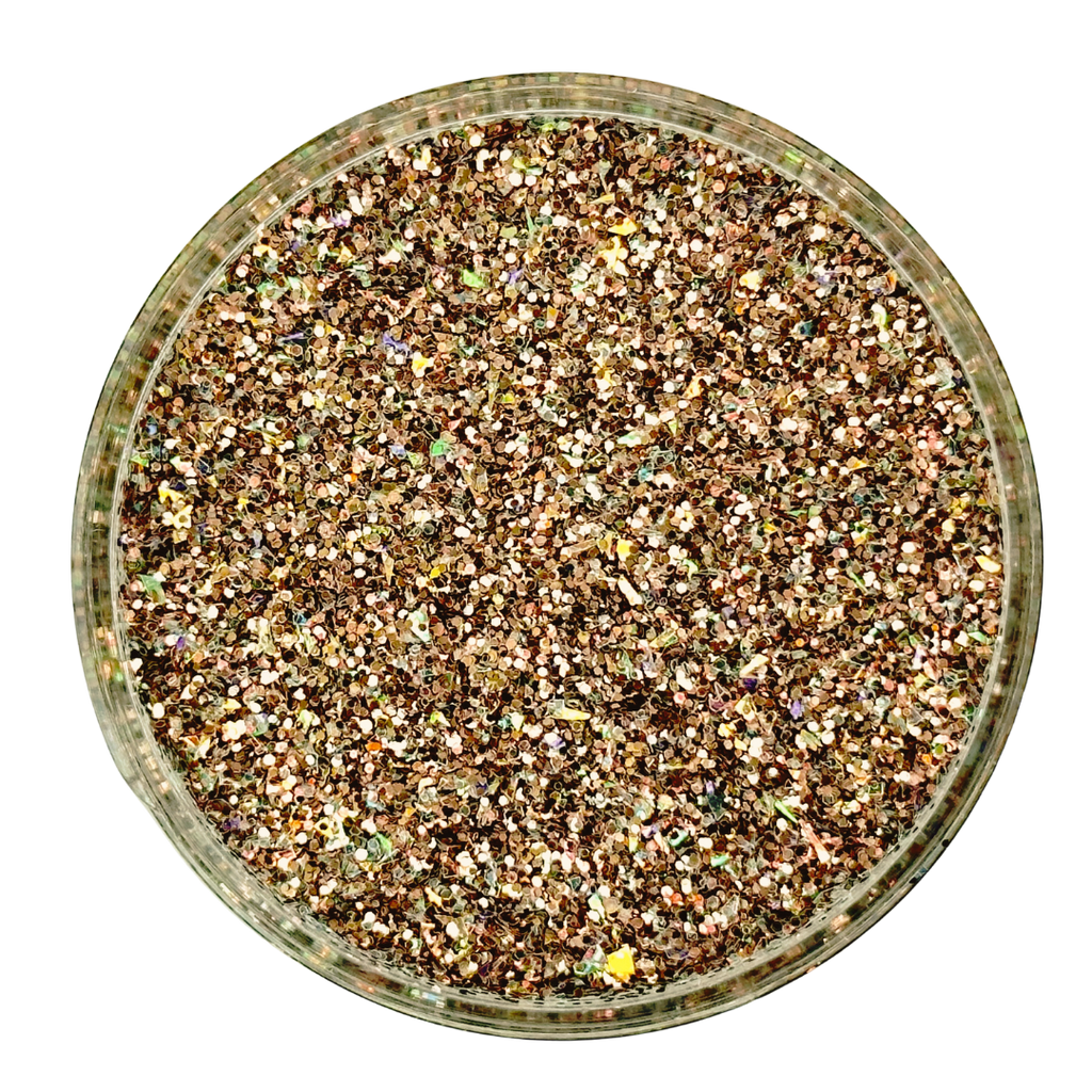 Brown with iridescent undertones custom glitter mix for art, body, nails and more - PDB Creative Studio