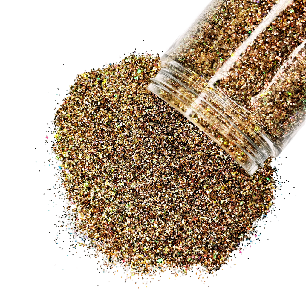 Brown with iridescent undertones custom glitter mix for art, body, nails and more - PDB Creative Studio