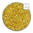 gold yellow iridescent custom multi-size/shape glitter mix for art, body, nails and more - PDB Creative Studio