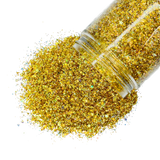 gold yellow iridescent custom multi-size/shape glitter mix for art, body, nails and more - PDB Creative Studio