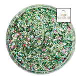 Green custom multi-size/shape glitter mix for art, body, nails and more - PDB Creative Studio