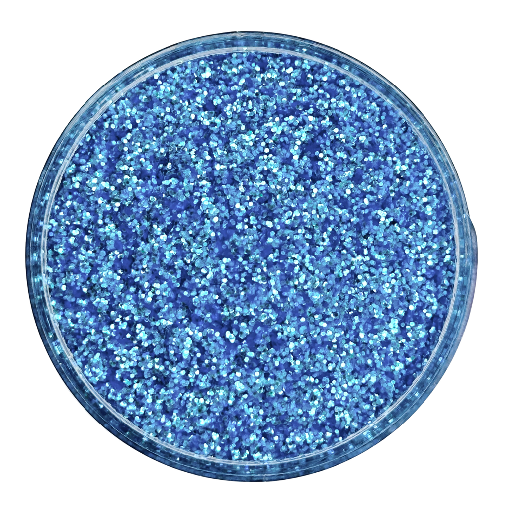 Light blue polyester fine glitter for art, body, nails and more - PDB Creative Studio