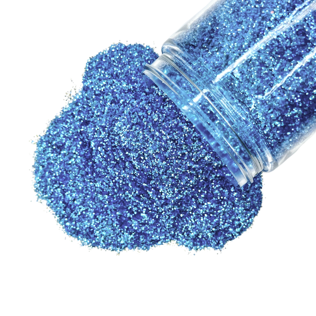 Light blue polyester fine glitter for art, body, nails and more - PDB Creative Studio