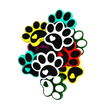 HEART PAW SILICONE BEAD - BLACK, WHITE, RED, GREEN, YELLOW PET SILICONE TEETHER BEADS for bracelets, pens, crafts, and more - PDB Creative Studio