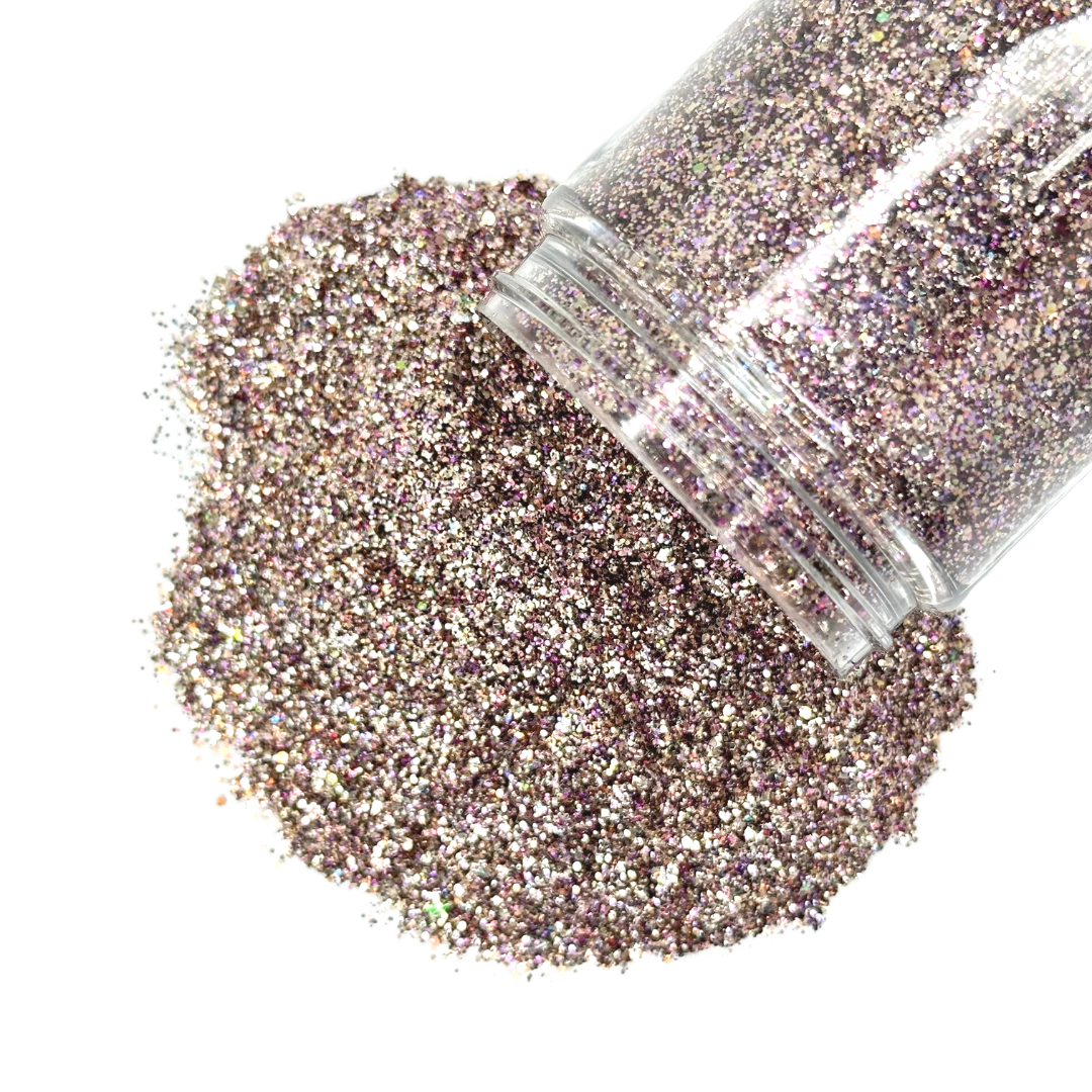 brown rose gold custom glitter mix for art, body, nails and more - PDB Creative Studio