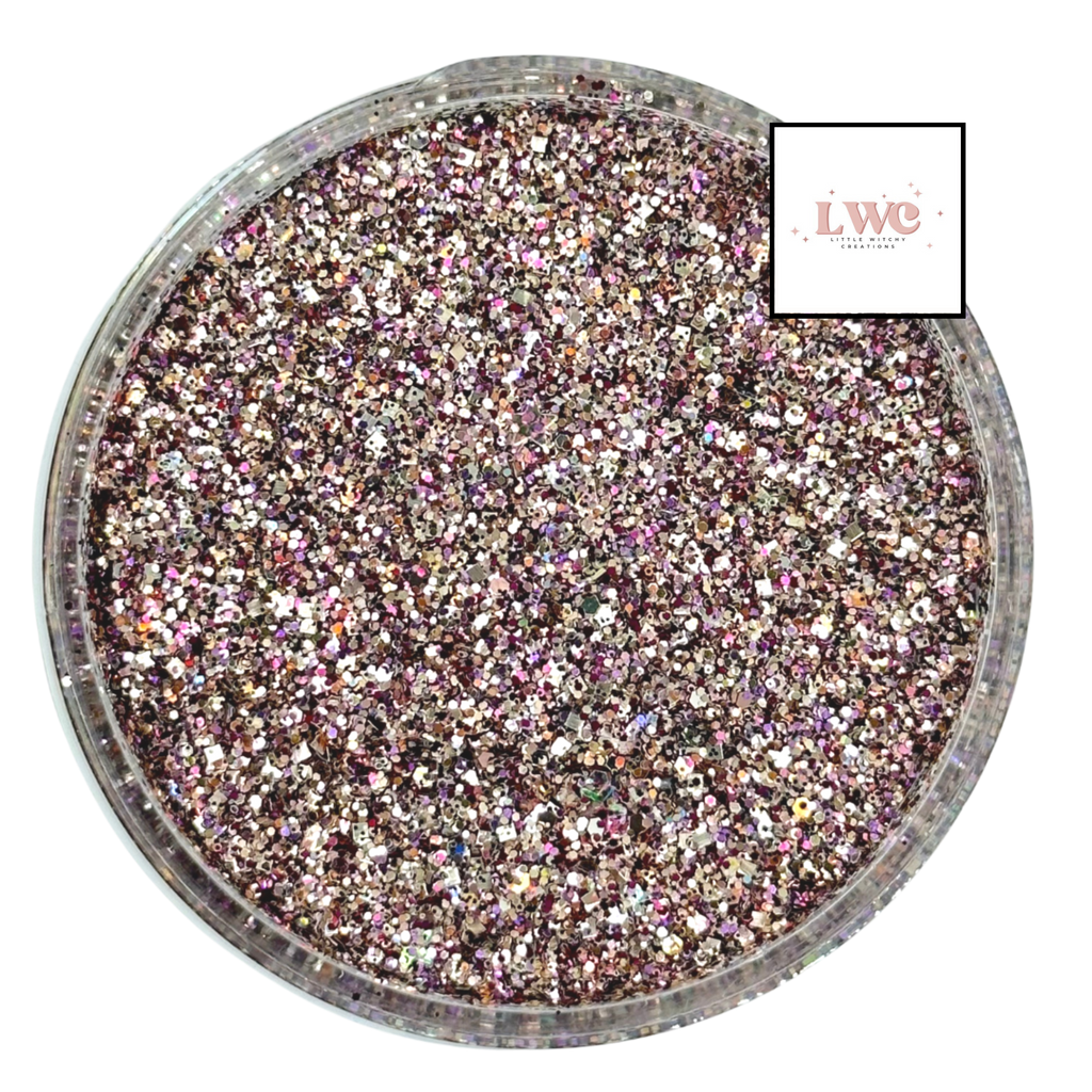 brown rose gold custom glitter mix for art, body, nails and more - PDB Creative Studio