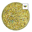 yellow gold holographic multi-size custom glitter mix for art, body, nails and more - PDB Creative Studio