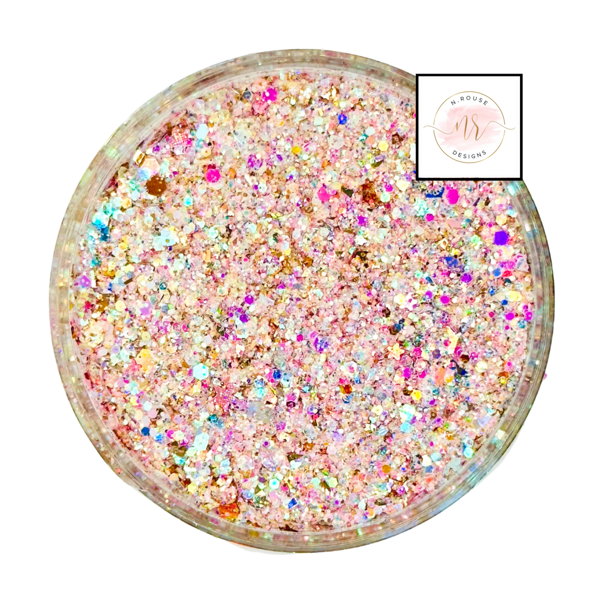 Pink gold custom chunky glitter mix / PDB Creative Studio for art, nails and projects