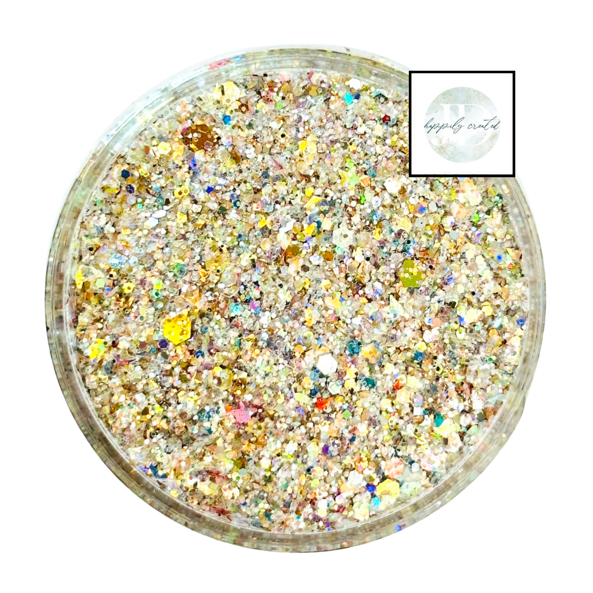 Gold custom chunky glitter mix / PDB Creative Studio for art, nails and projects