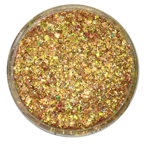 Gold custom chunky glitter mix / PDB Creative Studio for art, nails and projects