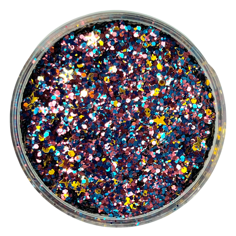 Maroon, blue, gold custom chunky glitter mix / PDB Creative Studio for art, nails and projects