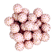 BLUSH/GOLD POLKA DOT 20MM BUBBLEGUM BEAD -  LIGHT PINK AND GOLD POLKA DOT PRINTED ACRYLIC BEAD for bracelets, jewelry making, crafts, and more - PDB Creative Studio