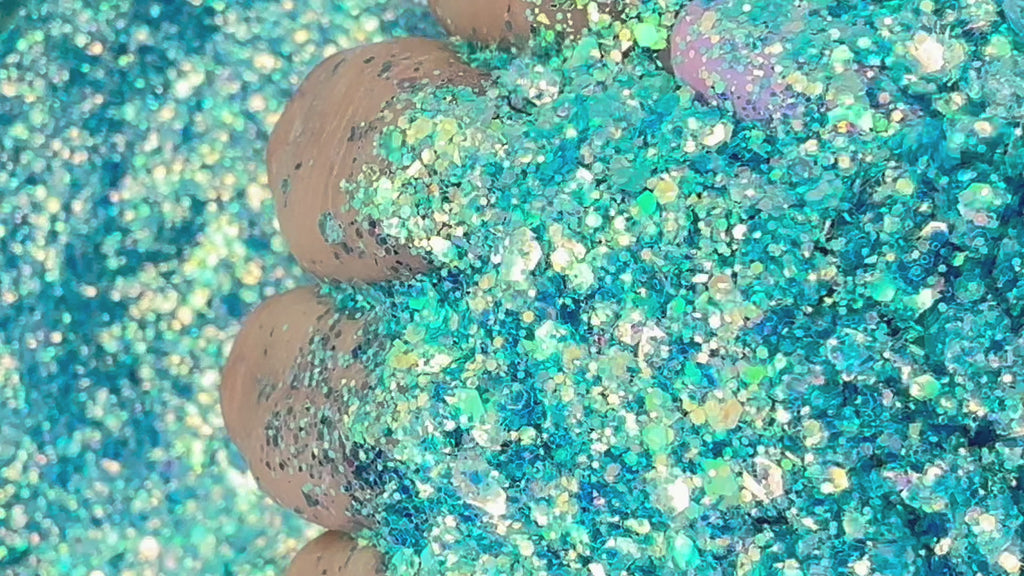 blue opal custom multi-size chunky glitter mix for art, nails, body and more - PDB Creative Studio
