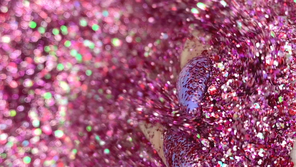 Red purple iridescent custom glitter mix for art, body, nails and more - PDB Creative Studio