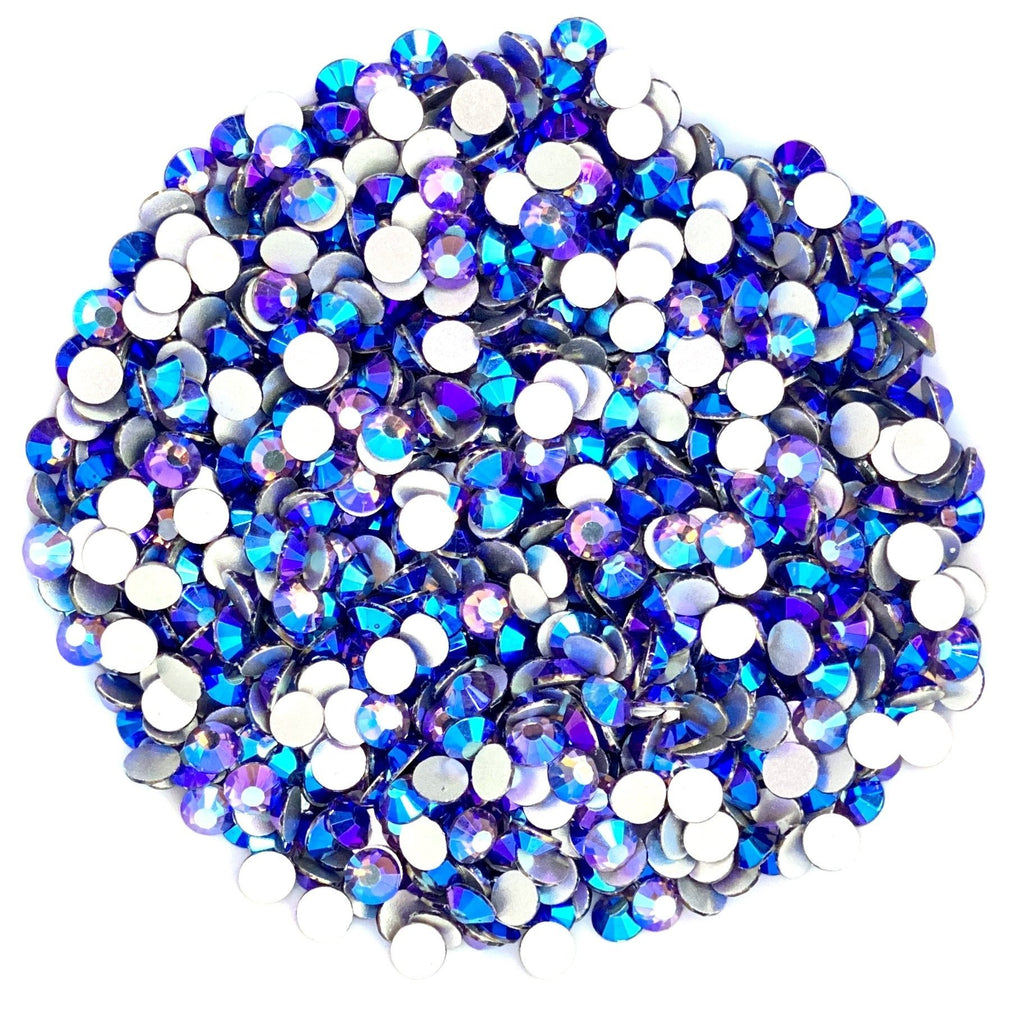Tanzanite AB Blue purple ab Glam Glass® flatback, non hotfix rhinestones for art, body, nails and more - PDB Creative Studio