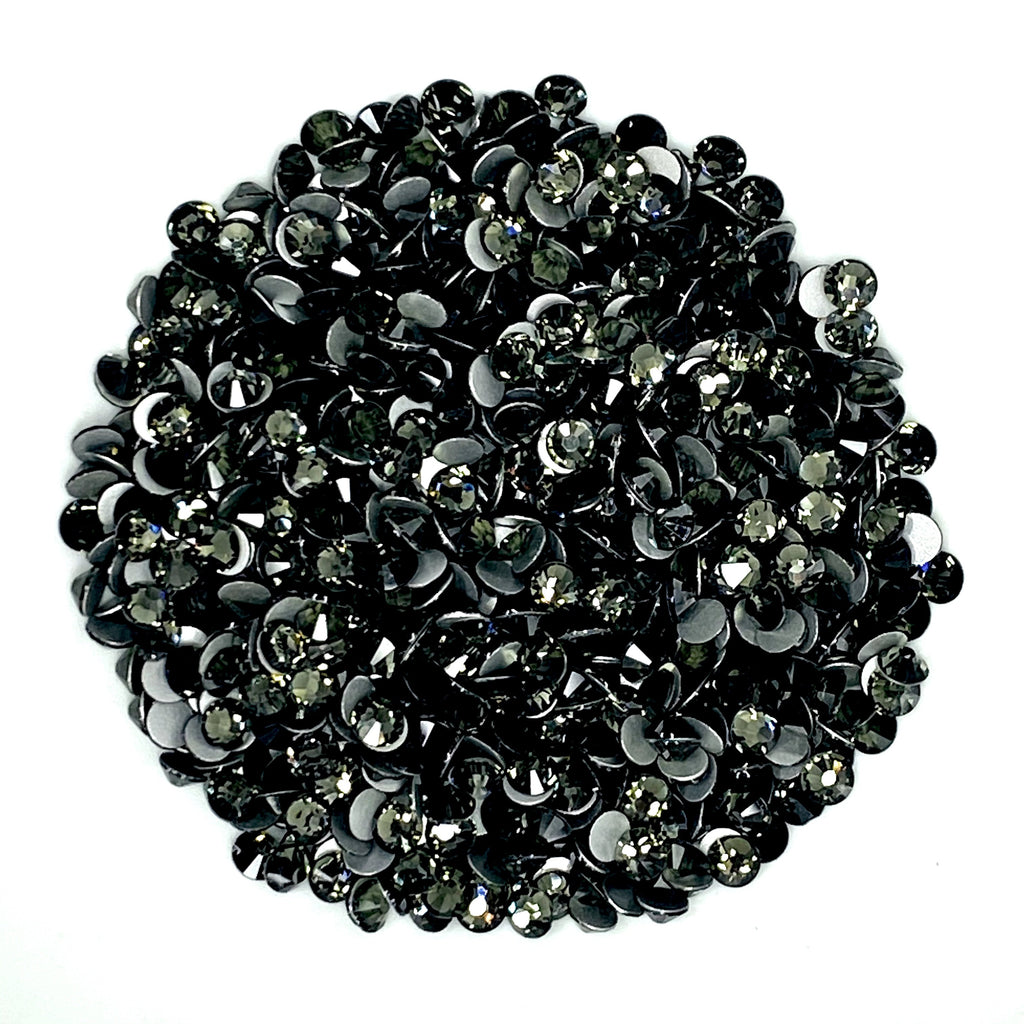 Black Diamond grey Glam Glass® Rhinestones, Flat Back, for art, body, nails and more - PDB Creative Studio
