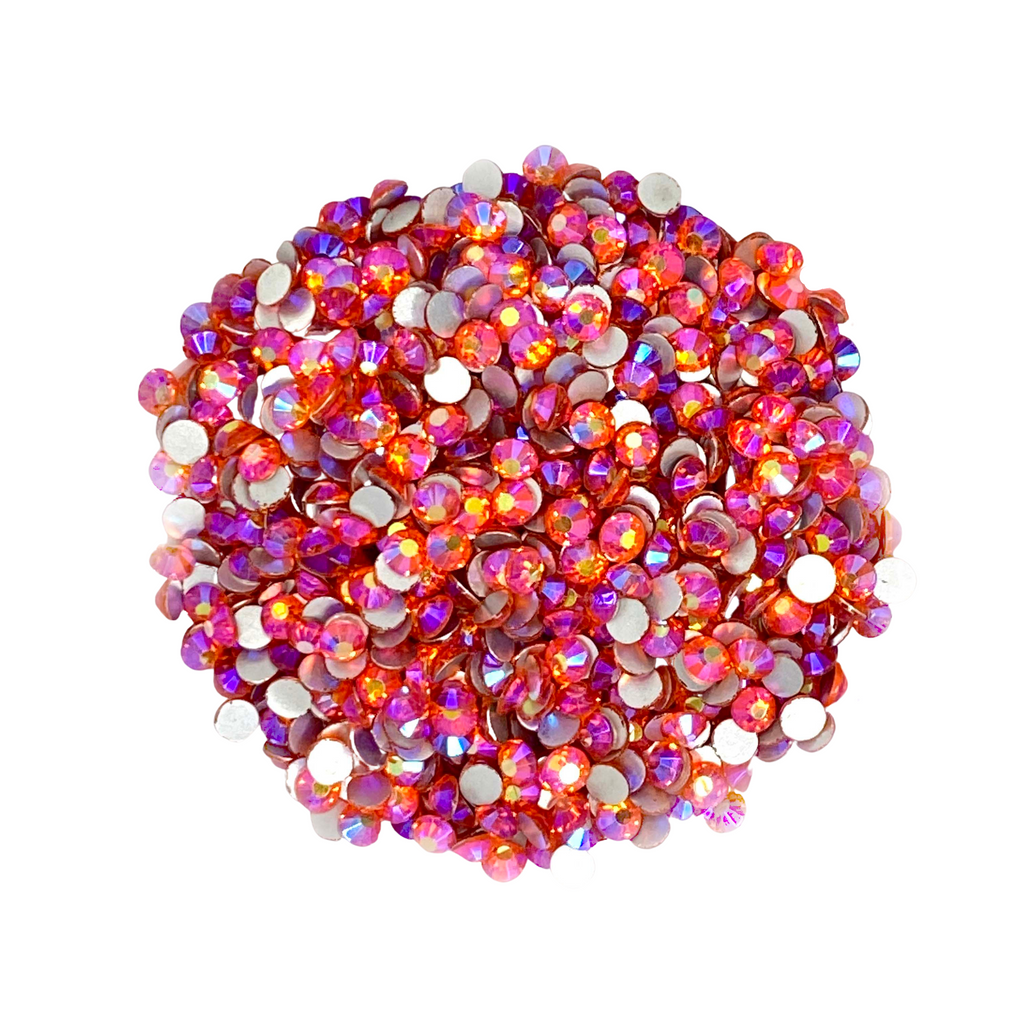 Hyacinth AB - red orange purple Glam Glass® flat back rhinestones for body, art, nails - PDB Creative studio