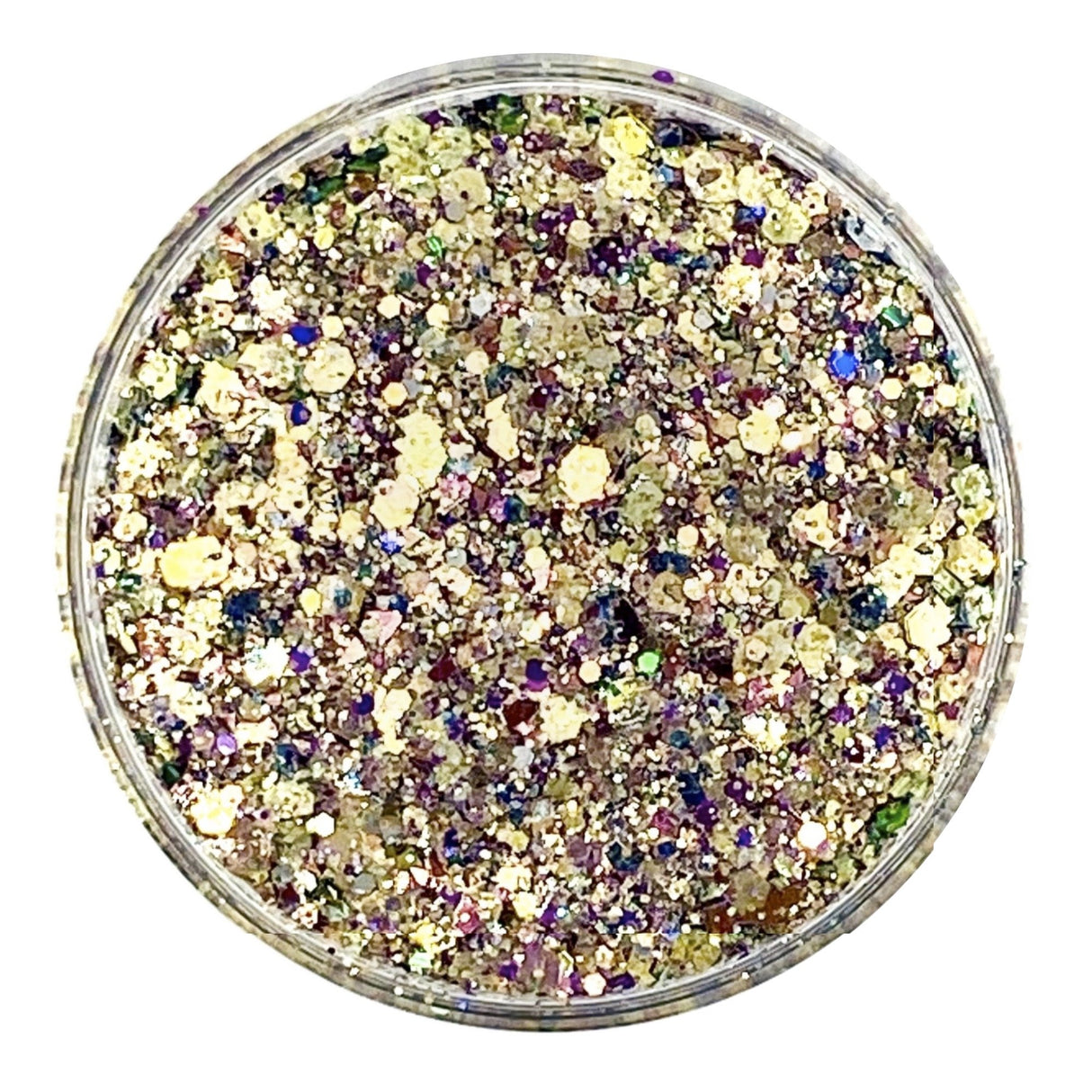 Gold glitter metallic multi-size chunky custom mix for art, body, nails / PDB Creative Studio