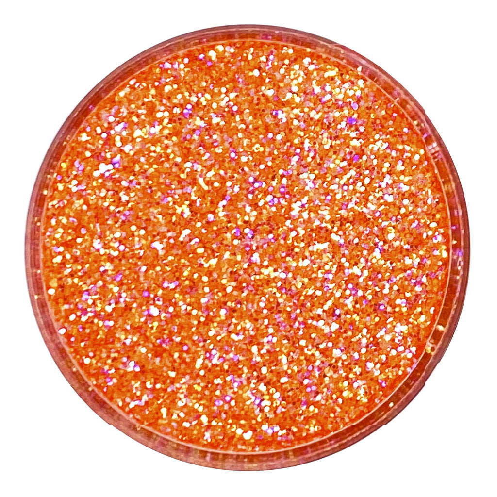 neon orange custom glitter mix for art, body, nails and more - PDB Creative Studio