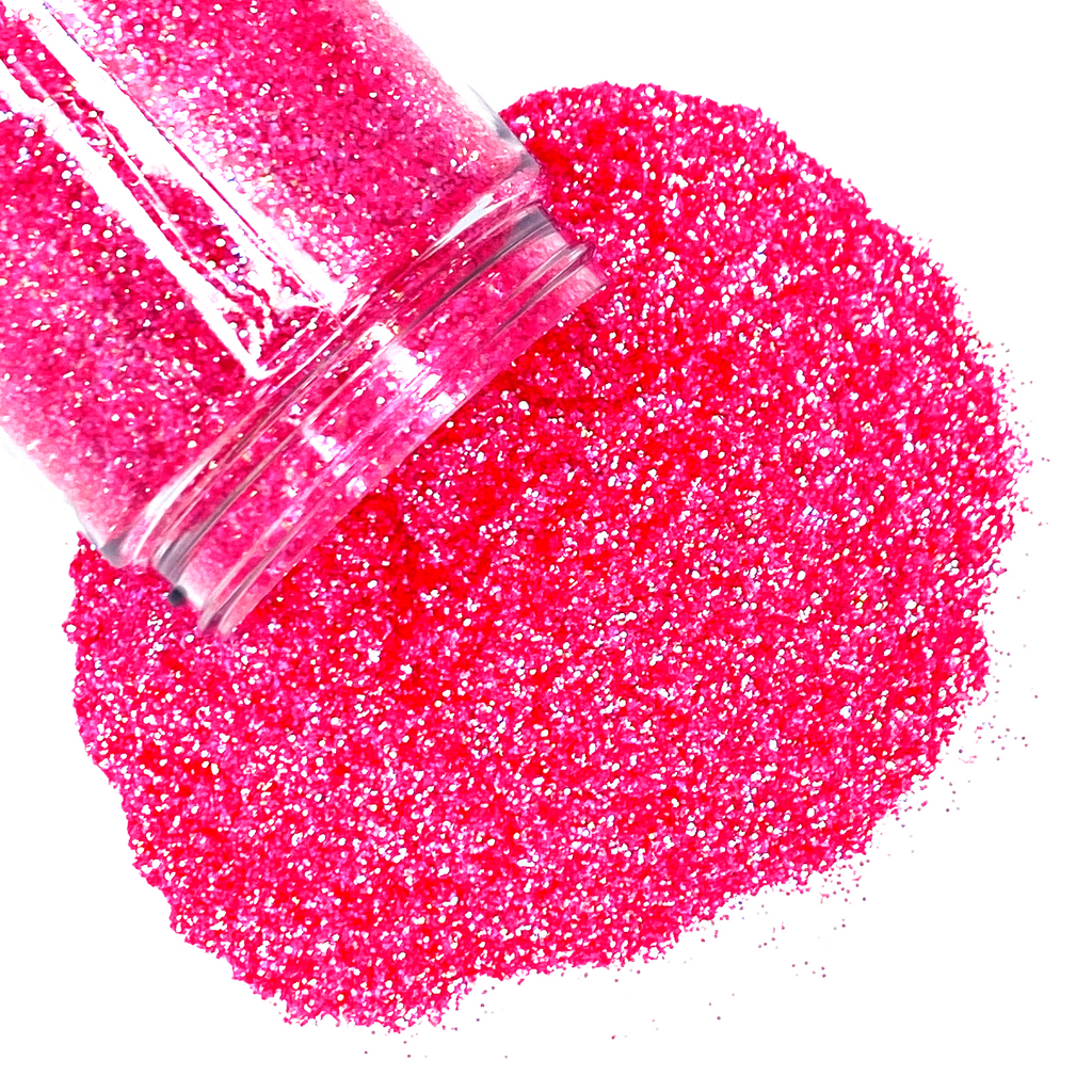 Neon pink custom glitter mix for art, body, nails and more - PDB Creative Studio