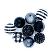 BLACK 20MM BUBBLEGUM BEAD mix - ASSORTED STYLE BLACK BEAD MIX for bracelets, jewelry making, crafts, and more - PDB Creative Studio