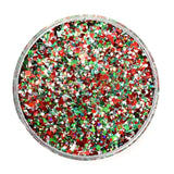 Red, Green white custom chunky glitter mix / PDB Creative Studio for art, nails and projects