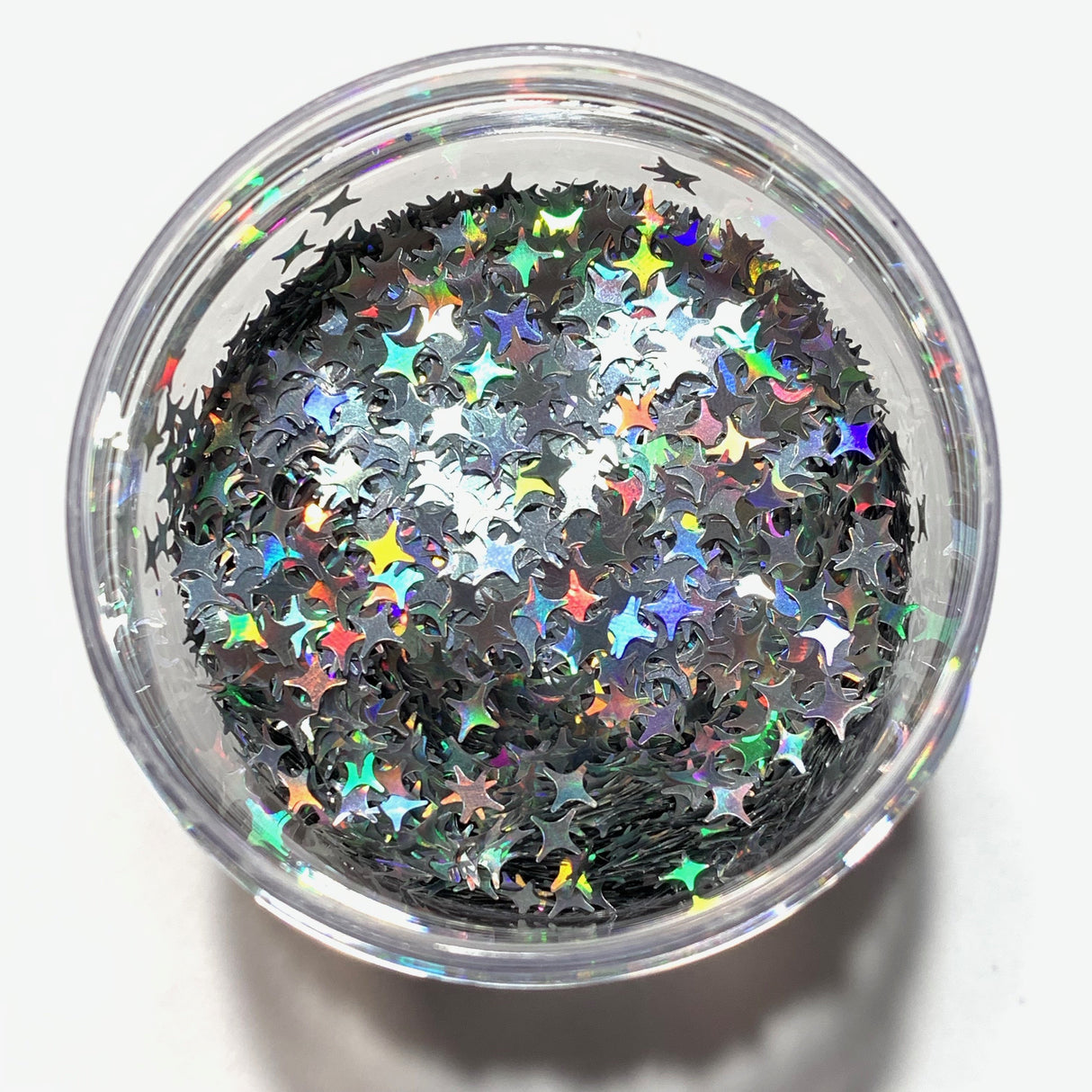 4 POINT STARS - HOLOGRAPHIC SILVER - 15105