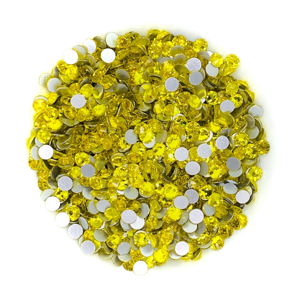 CITRINE - Yellow Glam Glass® flatback, non hotfix rhinestones for art, body, nails and more - PDB Creative Studio