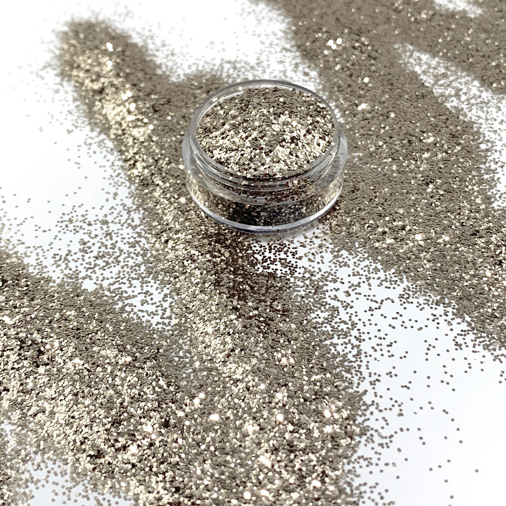 Gold fine polyester glitter for art, nails, and body and more - PDB Creative Studio