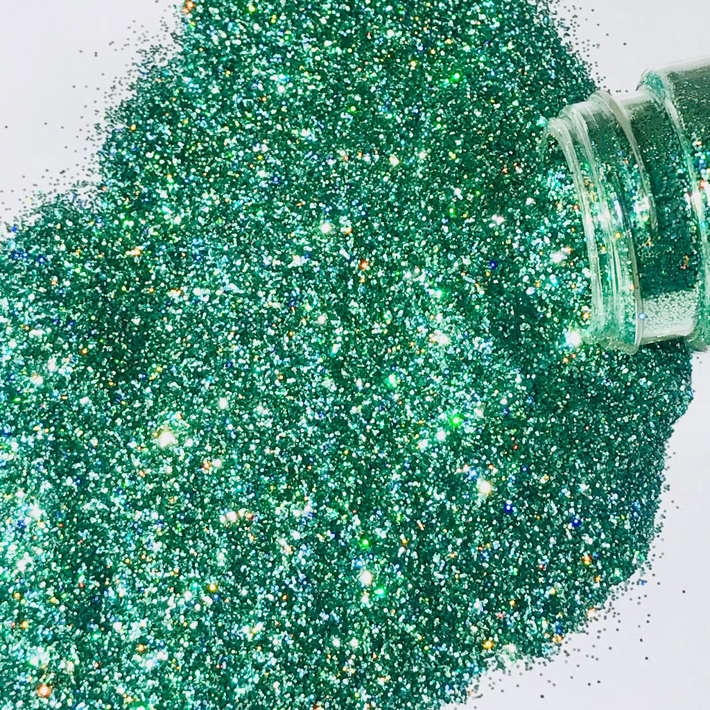 holographic green poly glitter for art, nails, body and more - PDB Creative Studio