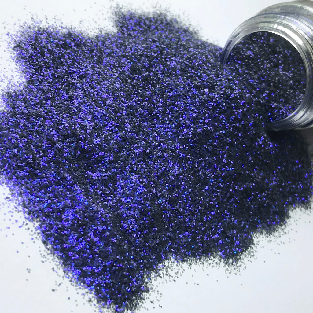 Dark blue purple black polyester glitter for art, body, nails and more - PDB Creative Studio
