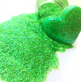 neon green poly glitter for art, body, nails and more - PDB Creative Studio