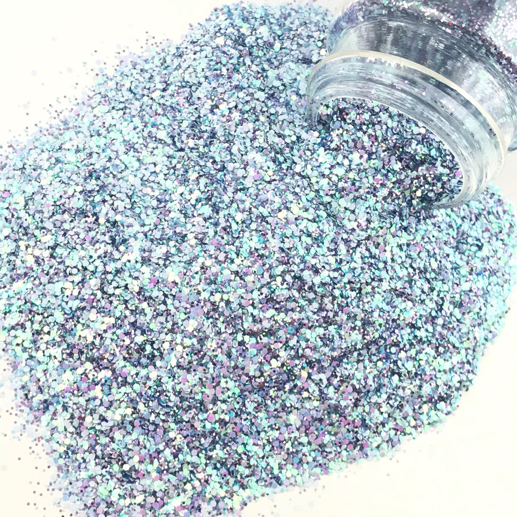 blue purple custom glitter mix for art, body, nails and more - PDB Creative Studio